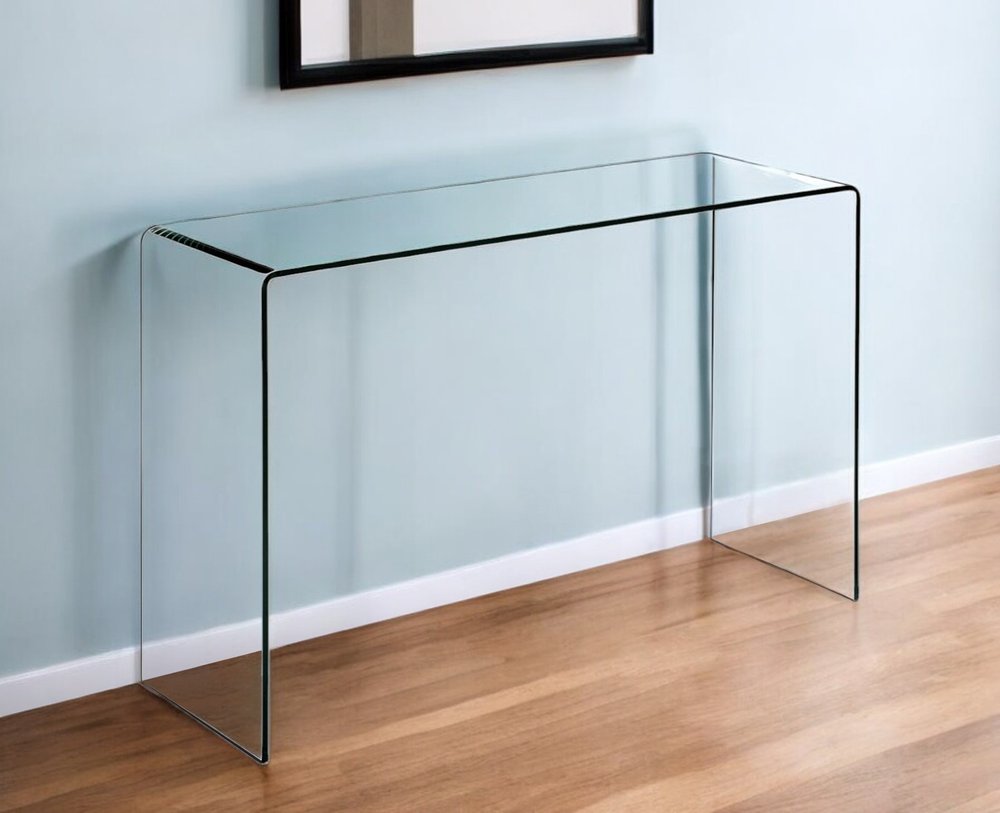 47" Clear Glass Block Console Table HomeRoots