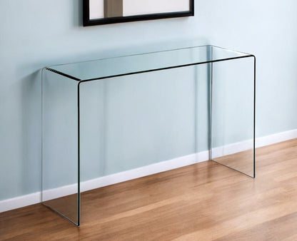 47" Clear Glass Block Console Table HomeRoots