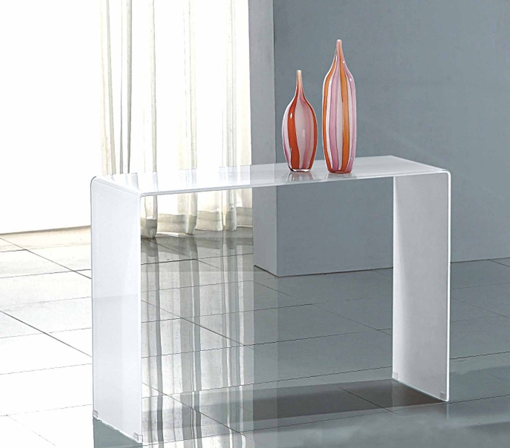 47" White Glass Frame Console Table HomeRoots
