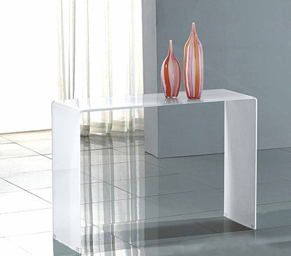 47" White Glass Frame Console Table HomeRoots
