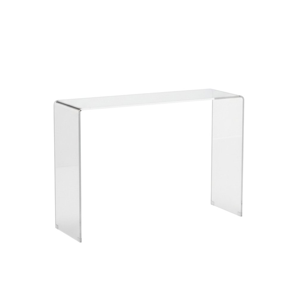 47" White Glass Frame Console Table HomeRoots