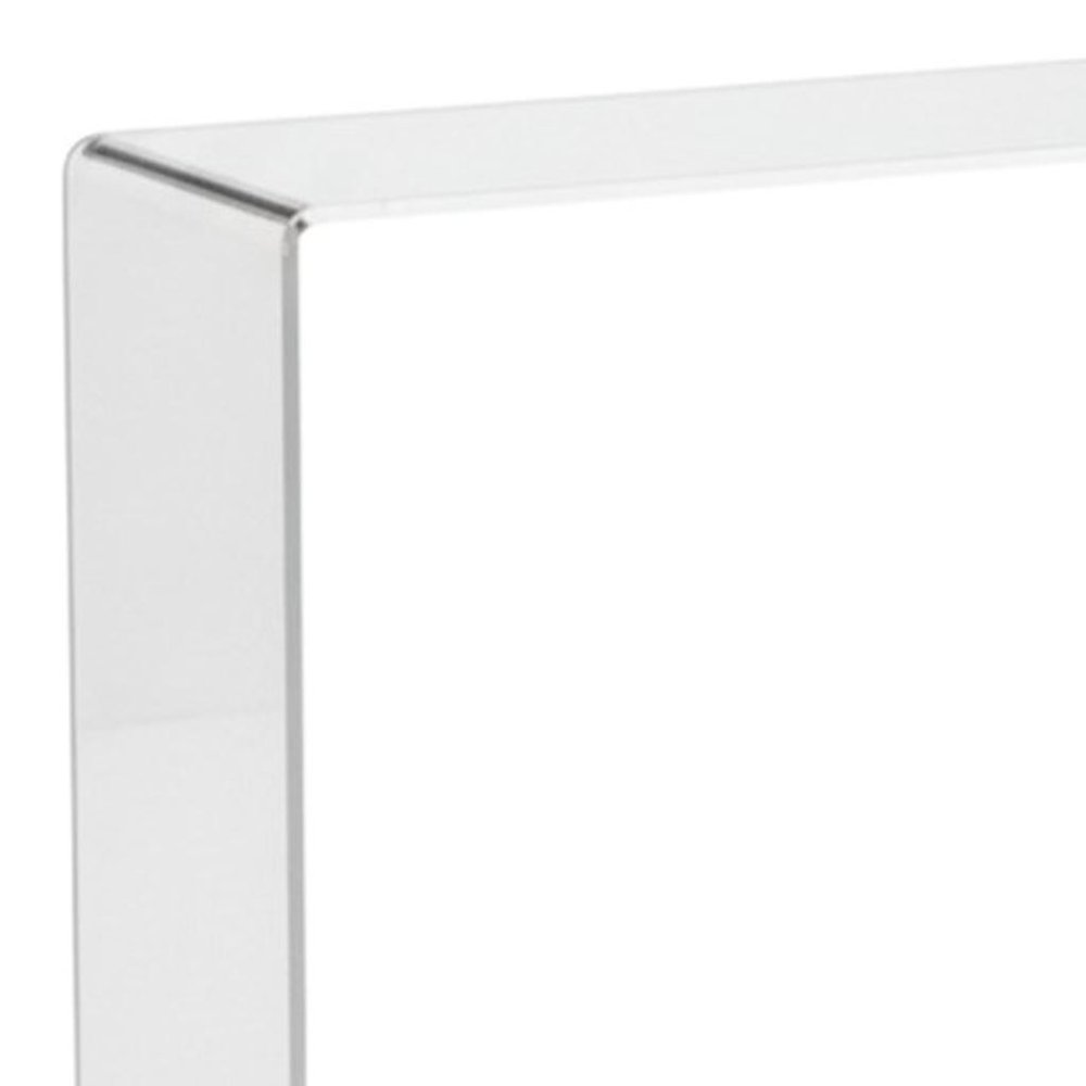 47" White Glass Frame Console Table HomeRoots
