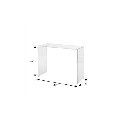 47" White Glass Frame Console Table HomeRoots