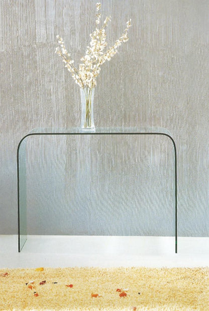 43" Clear Glass Frame Console Table HomeRoots