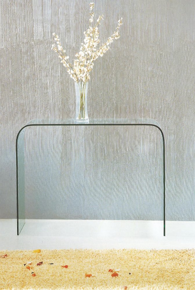 43" Clear Glass Frame Console Table HomeRoots