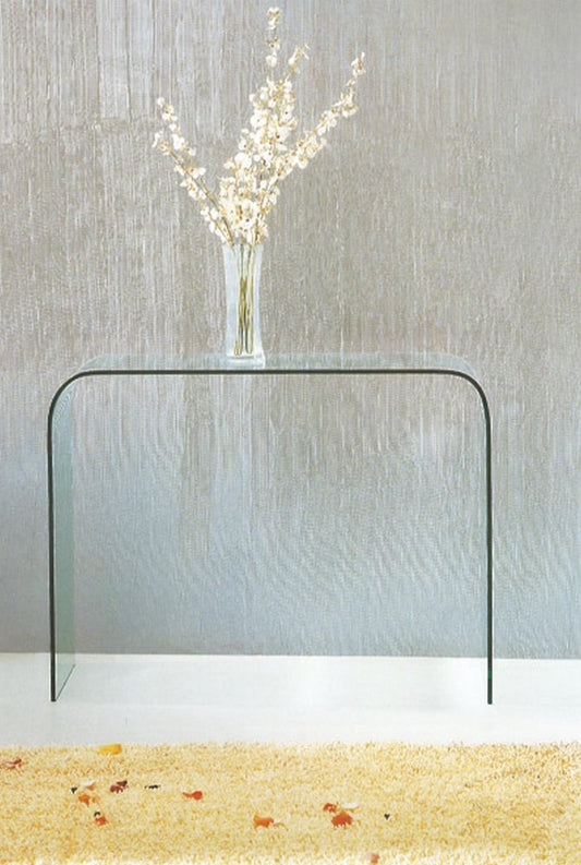 43" Clear Glass Frame Console Table HomeRoots
