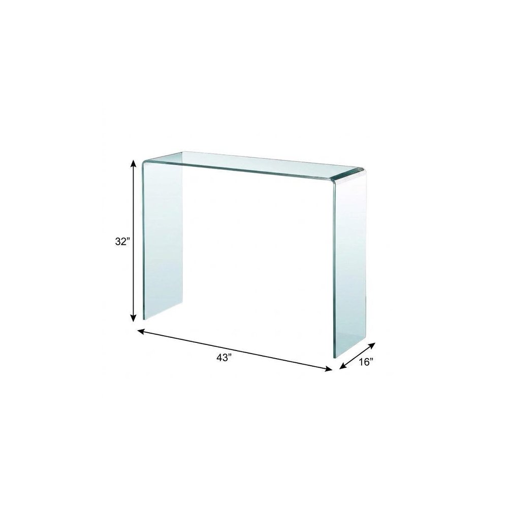 43" Clear Glass Frame Console Table HomeRoots