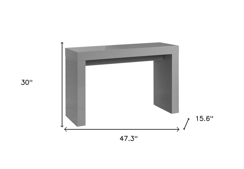 47" Gray Wood Block Console Table HomeRoots