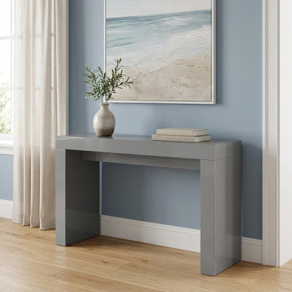 47" Gray Wood Block Console Table HomeRoots