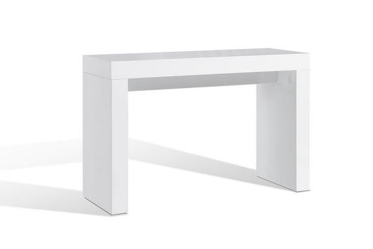 47" White Wood Block Console Table HomeRoots