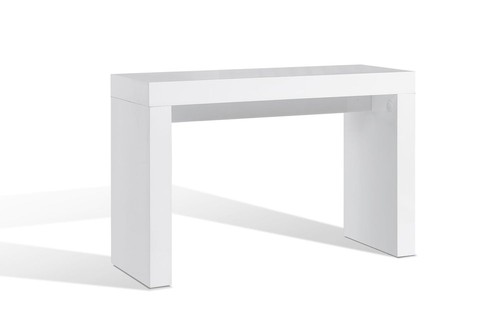 47" White Wood Block Console Table HomeRoots