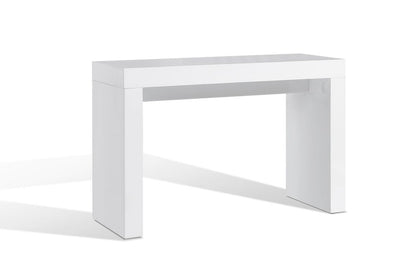 47" White Wood Block Console Table HomeRoots