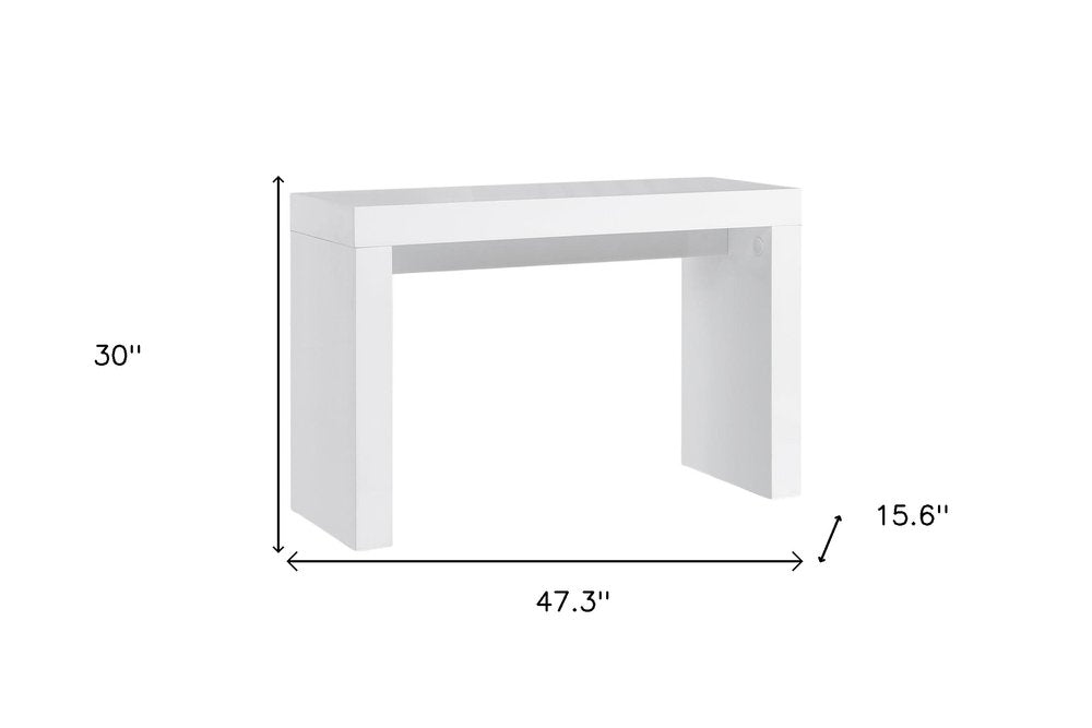 47" White Wood Block Console Table HomeRoots