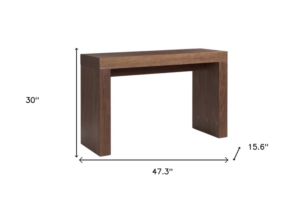 47" Brown Wood Block Console Table HomeRoots