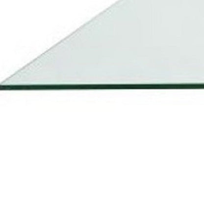 60" Clear and Gold Glass and Metal Cross Leg Base Square Dining Table HomeRoots