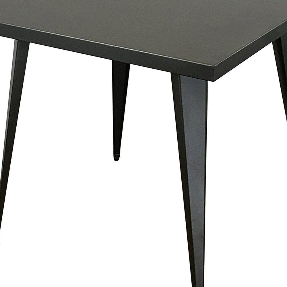 32" Gray Steel and Metal Square Dining Table HomeRoots