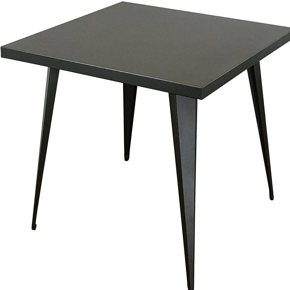 32" Gray Steel and Metal Square Dining Table HomeRoots