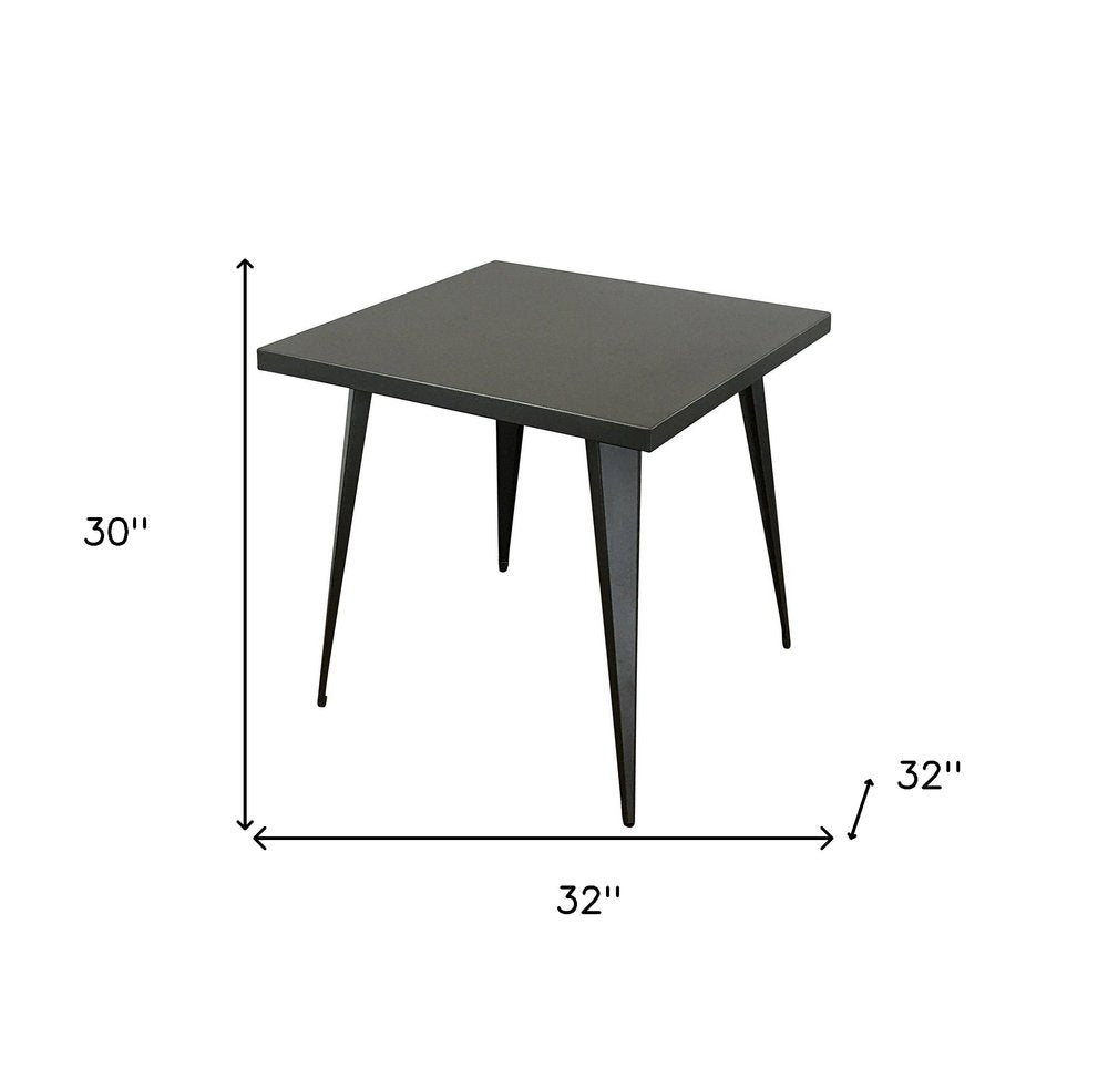 32" Gray Steel and Metal Square Dining Table HomeRoots