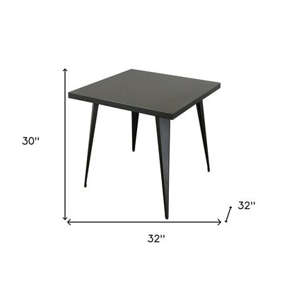 32" Gray Steel and Metal Square Dining Table HomeRoots