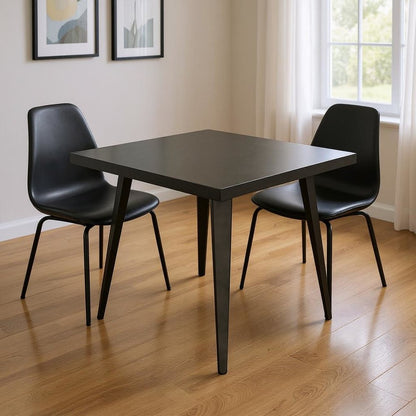 32" Gray Steel and Metal Square Dining Table HomeRoots