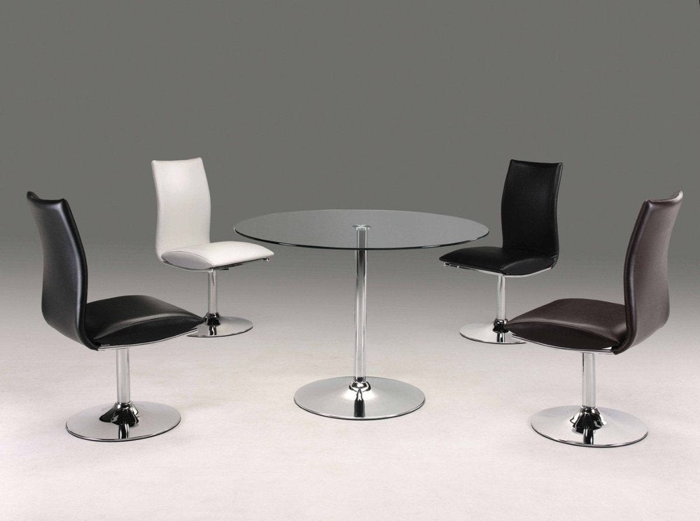 42" Clear and Silver Glass and Metal Pedestal Base Round Top Dining Table HomeRoots
