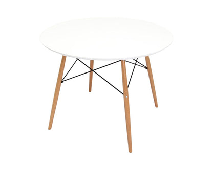36" White and Natural Wood Round Top Dining Table HomeRoots