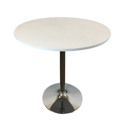 36" Black and Silver Wood and Metal Pedestal Base Round Top Dining Table HomeRoots