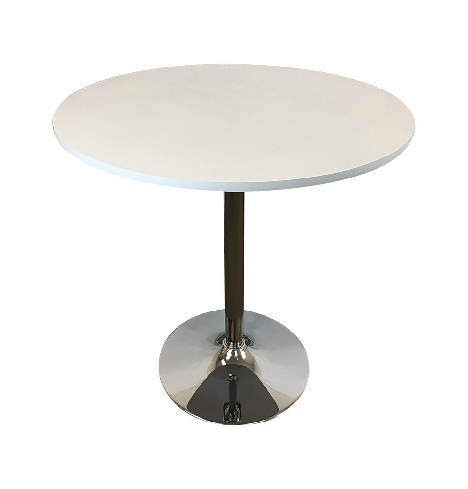 36" Black and Silver Wood and Metal Pedestal Base Round Top Dining Table HomeRoots