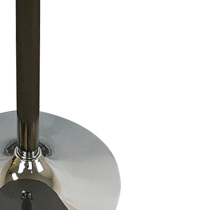 36" Black and Silver Wood and Metal Pedestal Base Round Top Dining Table HomeRoots