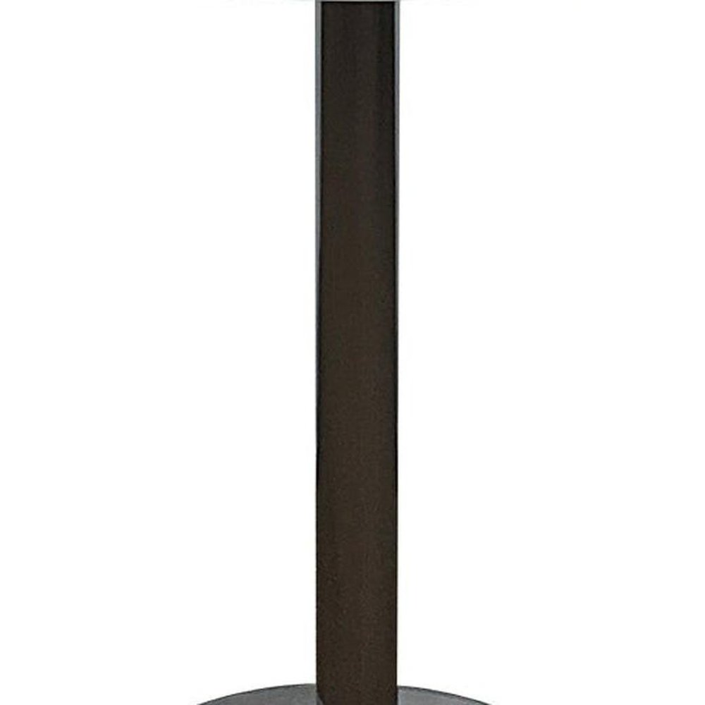 36" White and Silver Wood and Metal Pedestal Base Round Top Dining Table HomeRoots