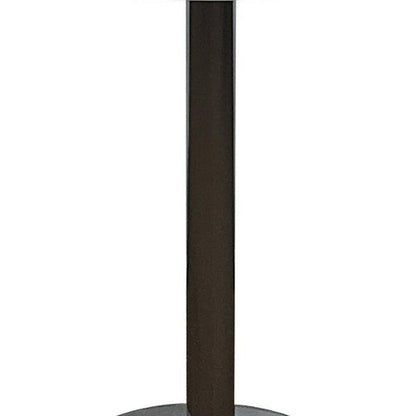 36" White and Silver Wood and Metal Pedestal Base Round Top Dining Table HomeRoots