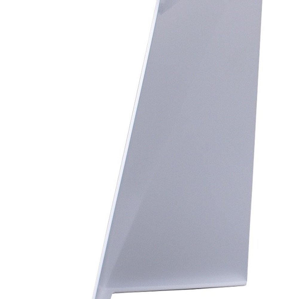 63" White Ceramic and Metal Self-Storing Leaf Pedestal Base Extendable Dining Table HomeRoots