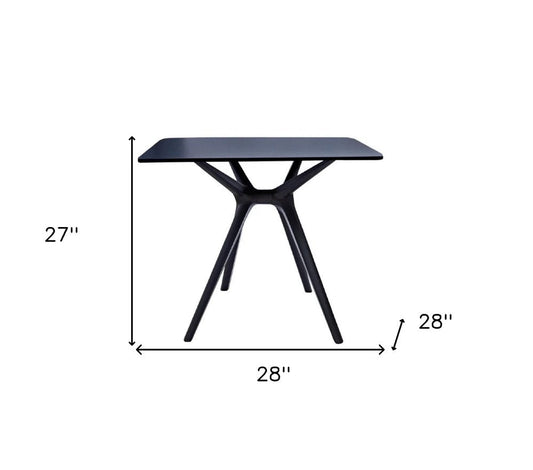27" Black Heavy Duty Plastic Square End Table HomeRoots