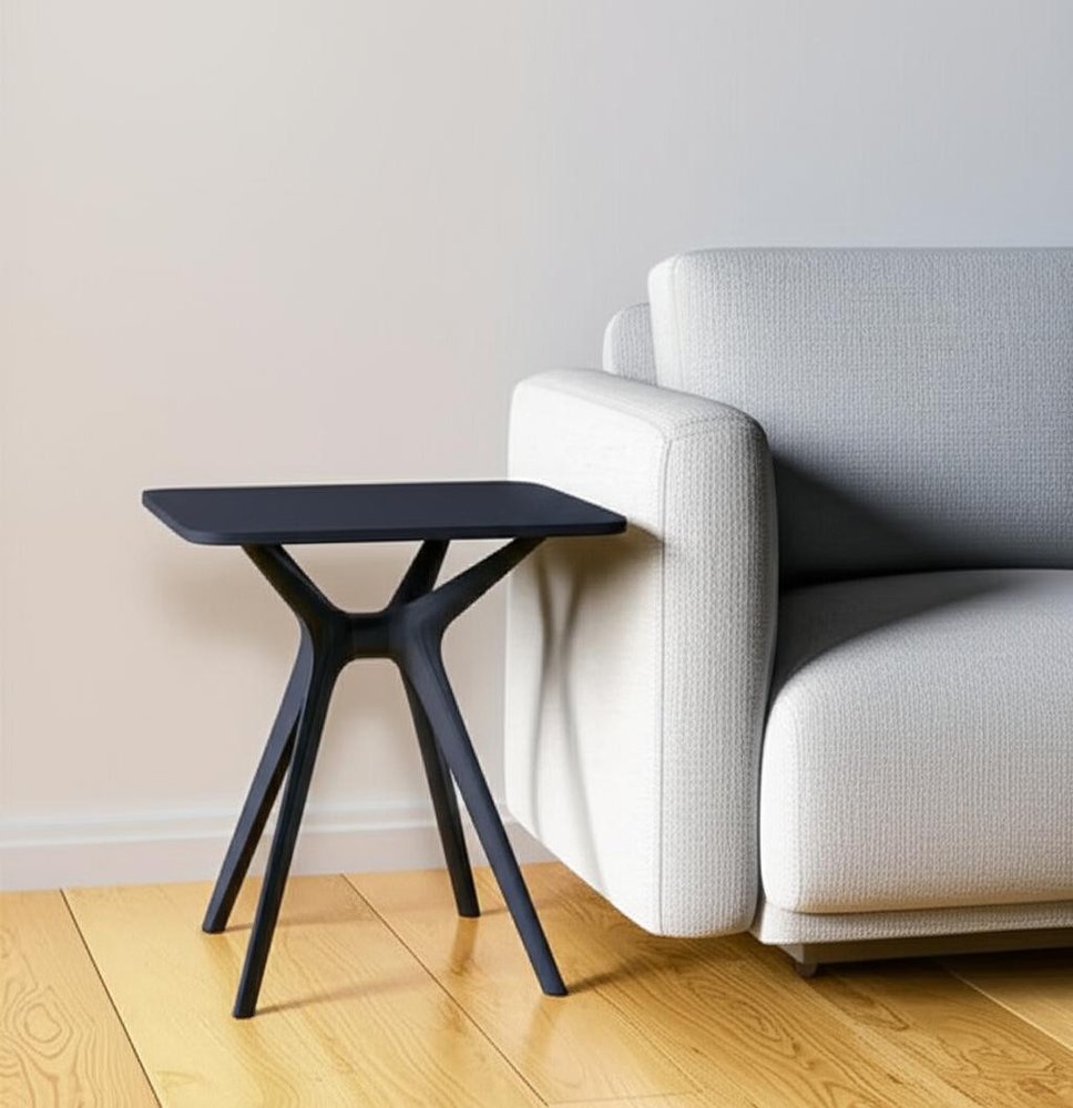 27" Black Heavy Duty Plastic Square End Table HomeRoots