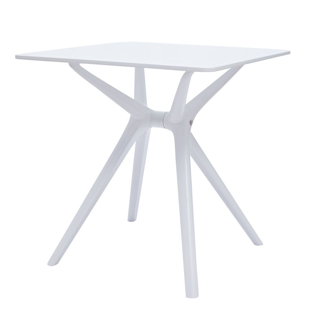 28" White Heavy Duty Plastic Trestle Base Dining Table HomeRoots