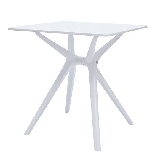 28" White Heavy Duty Plastic Trestle Base Dining Table HomeRoots