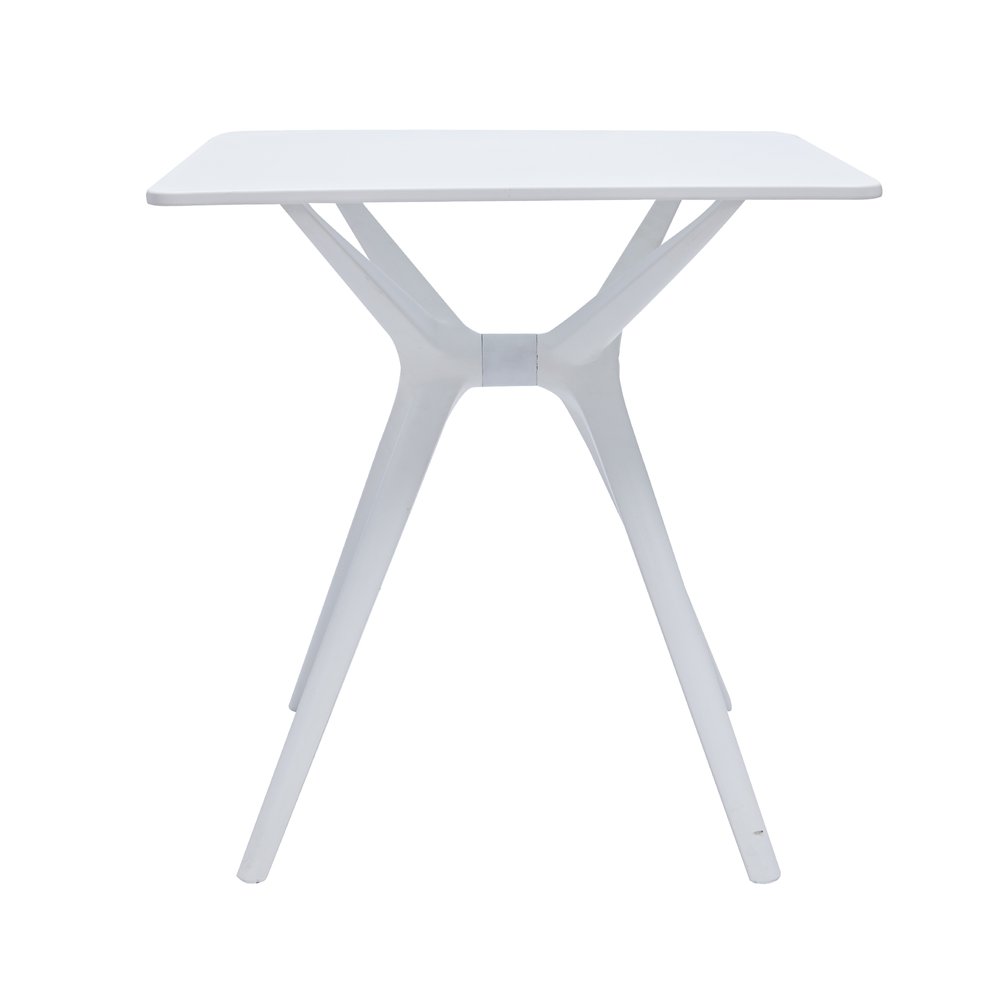28" White Heavy Duty Plastic Trestle Base Dining Table HomeRoots