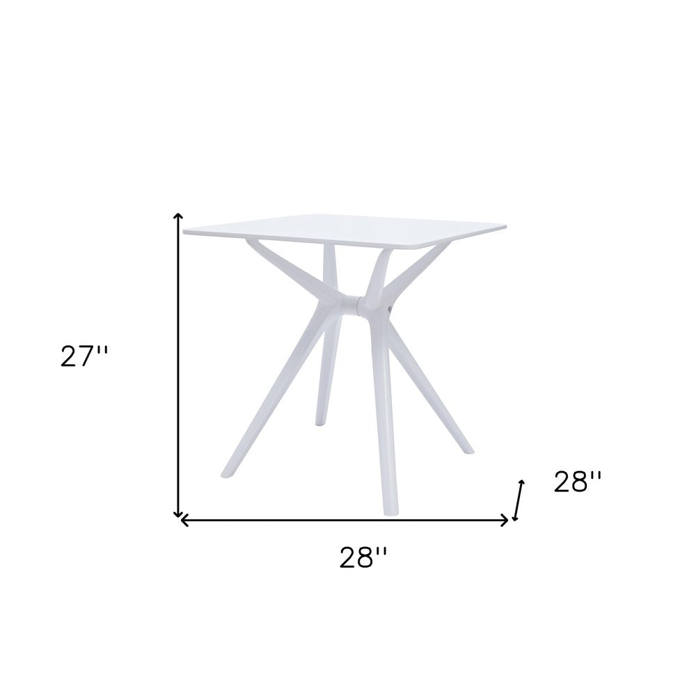 28" White Heavy Duty Plastic Trestle Base Dining Table HomeRoots
