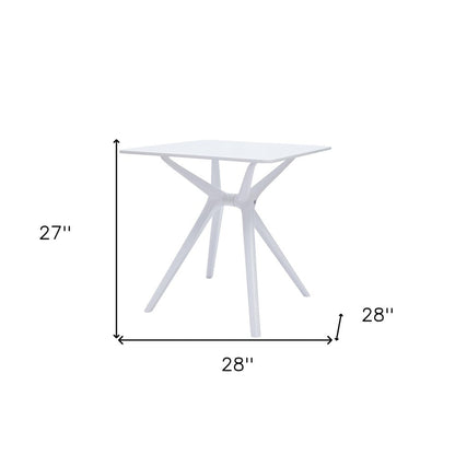 28" White Heavy Duty Plastic Trestle Base Dining Table HomeRoots