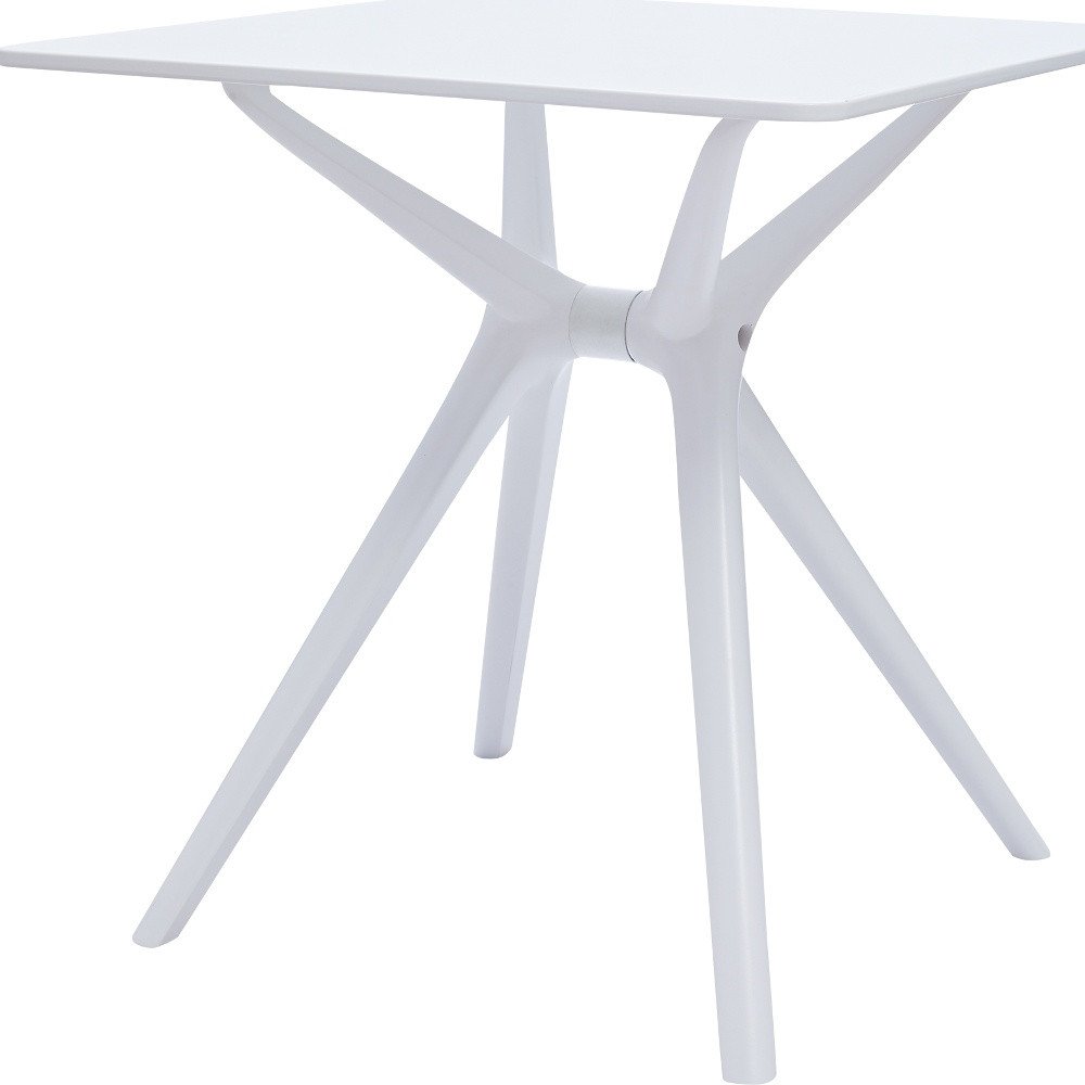 28" White Heavy Duty Plastic Trestle Base Dining Table HomeRoots