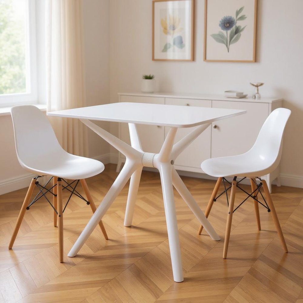 28" White Heavy Duty Plastic Trestle Base Dining Table HomeRoots