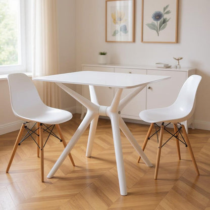 28" White Heavy Duty Plastic Trestle Base Dining Table HomeRoots