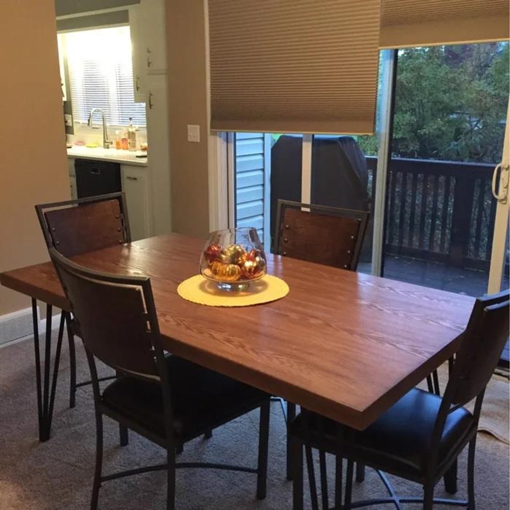 63" Brown and Black Wood And Metal Dining Table HomeRoots