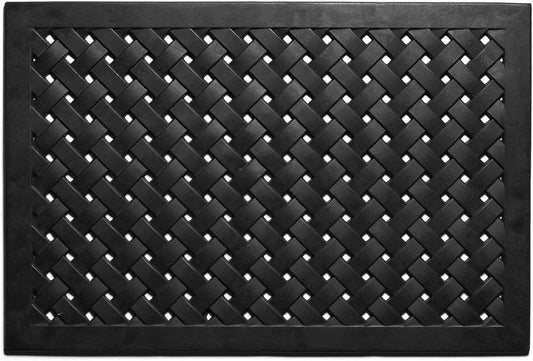 24" X 36" Black Rubber Weave Outdoor Door Mat HomeRoots