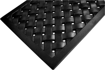 24" X 36" Black Rubber Weave Outdoor Door Mat HomeRoots