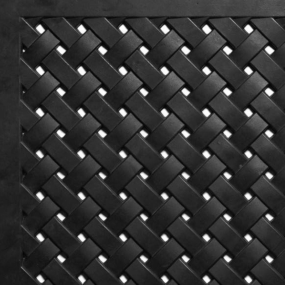 24" X 36" Black Rubber Weave Outdoor Door Mat HomeRoots