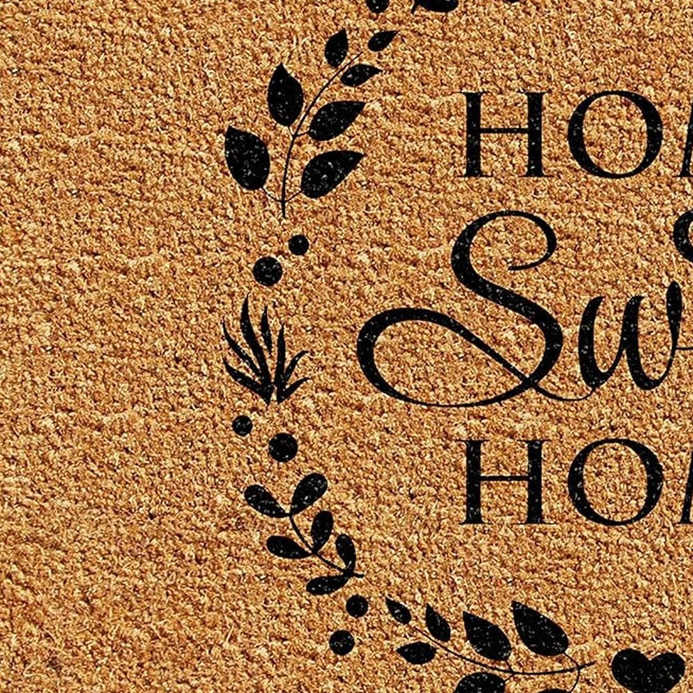17" X 29" Natural and Black Coir Home Sweet Home Outdoor Door Mat HomeRoots