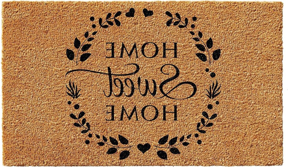 17" X 29" Natural and Black Coir Home Sweet Home Outdoor Door Mat HomeRoots