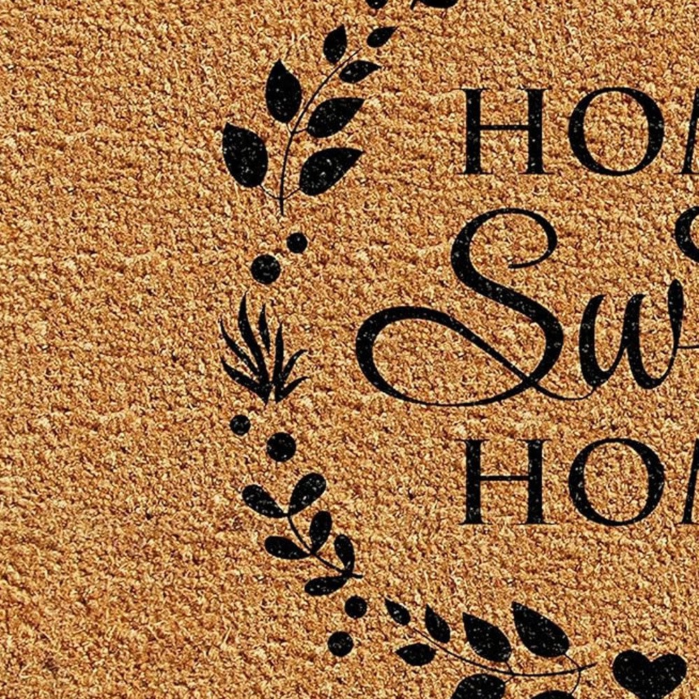 17" X 29" Natural and Black Coir Home Sweet Home Outdoor Door Mat HomeRoots