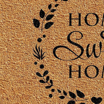 17" X 29" Natural and Black Coir Home Sweet Home Outdoor Door Mat HomeRoots